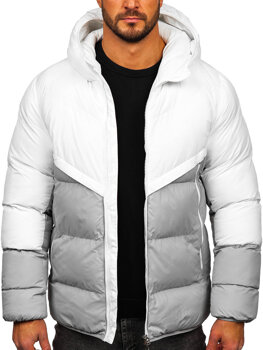 Bielo-sivá pánska zimná bunda Bolf CS1006