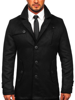 Čierny pánsky zimný kabát BOLF 3127
