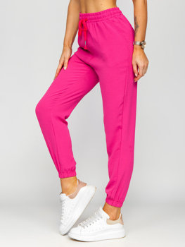 Ružové dámske látkové jogger nohavice Bolf W7322
