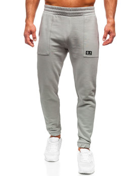 Sivé pánske teplákové jogger nohavice z organickej bavlny 4F SPMD010