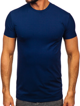 Tmavomodré pánske tričko bez potlače Bolf MT3001 