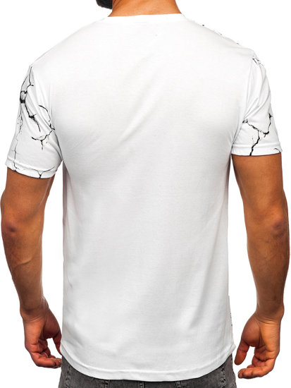 Biele pánske bavlnené tričko Bolf 14717