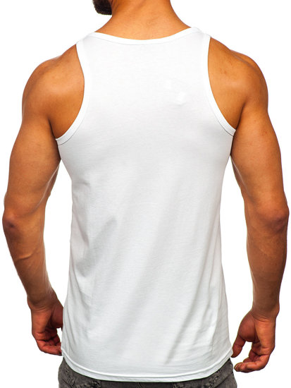 Biele pánske boxerské tričko Tank Top s potlačou Bolf 14839