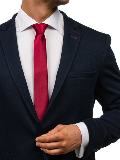 Bordová úzka pánska elegantná kravata Bolf K001
