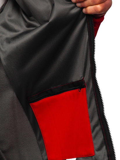 Červená pánska softshellová bunda Bolf T019