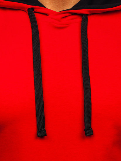 Červeno-čierna pánska mikina s kapucňou Bolf 145380