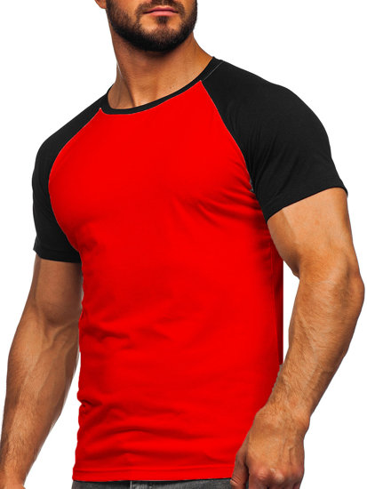 Červeno-čierne pánske tričko Bolf 8T82