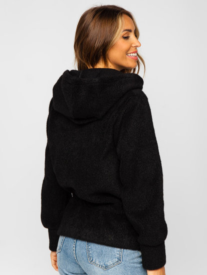 Čierna dámska bunda s kapucňou Bolf 9320