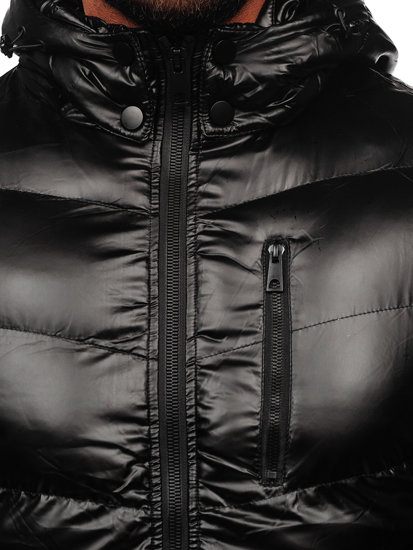 Čierna pánska prešívaná zimná bunda Bolf 27M8105