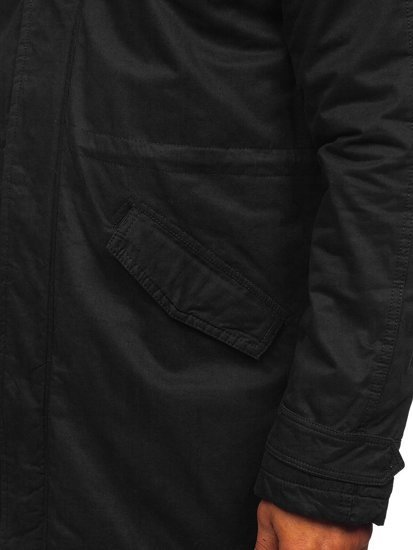 Čierna pánska zimná bunda parka Bolf EX838