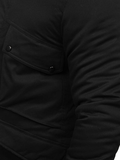 Čierna pánska zimná bunda parka Bolf M115