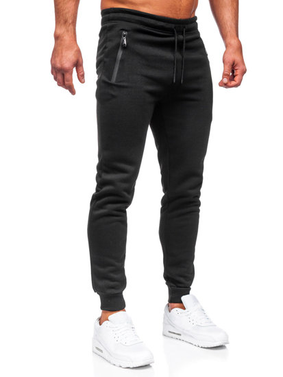 Čierne pánske teplákové jogger nohavice Bolf JX6009