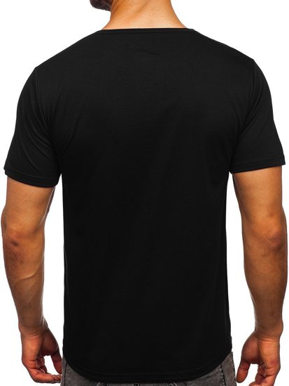 Čierne pánske tričko s potlačou Bolf KS2652