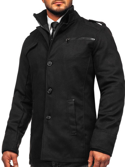 Čierny pánsky kabát BOLF 8856