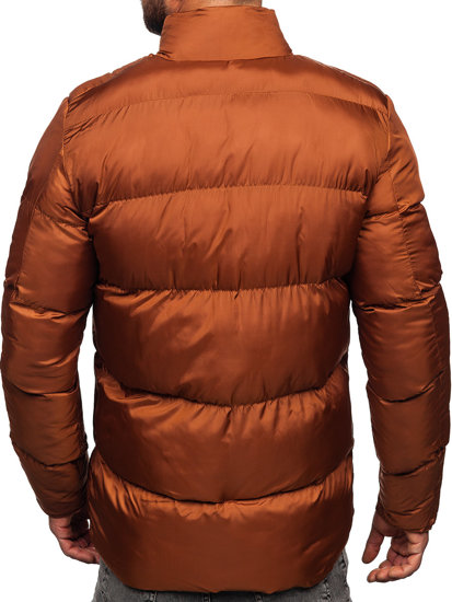Hnedá pánska prešívaná zimná bunda Bolf 0025