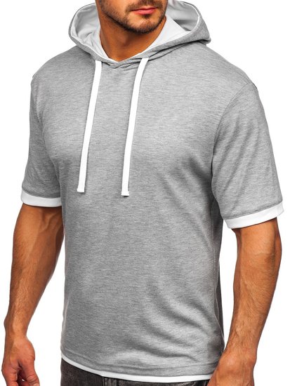 Sivé pánske tričko bez potlače Bolf 08