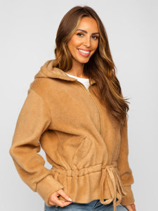Béžová dámska bunda s kapucňou Bolf 9320