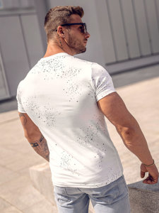 Biele pánske tričko s potlačou Bolf 8T232