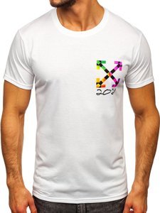 Biele pánske tričko s potlačou Bolf KS2513