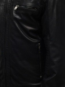 Čierna pánska koženková bunda BOLF EX834