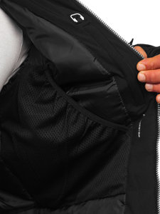 Čierna pánska softshellová zimná bunda BOLF K33