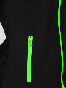 Čierna/zelená dámska softshellová prechodná bunda Bolf HH018