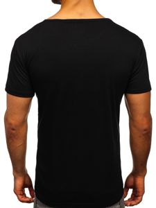 Čierne pánske tričko s potlačou Bolf KS2014