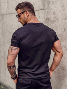 Čierne pánske tričko s potlačou Bolf Y70019A