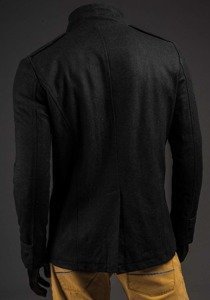 Čierny pánsky plášť BOLF 8857B