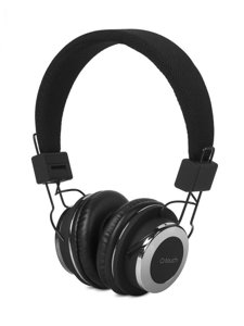 Grafitové stereofónne bluetooth slúchadlá na uší QBM-06