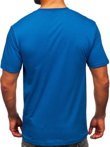 Modré pánske bavlnené tričko Bolf 14769