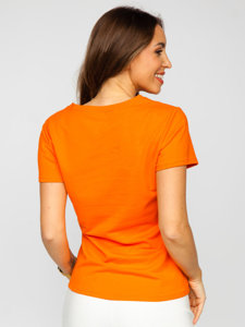 Oranžové dámske tričko s ozdobnou nášivkou Bolf 52352
