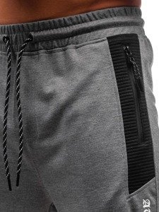Sivo-čierne pánske teplákové šortky Bolf Q3874