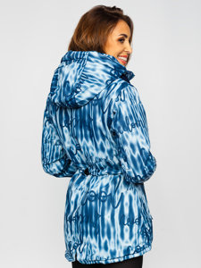 Tmavomodrá dámska zimná bunda s kapucňou Bolf B2393