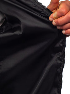 Tmavomodrá pánska prešívaná vesta s kapucňou Bolf 8M983