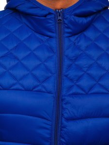 Tmavomodrá pánska prešívaná vesta s kapucňou Bolf HDL88003