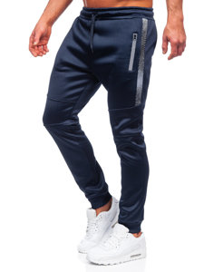 Tmavomodré pánske zateplené jogger nohavice Bolf HW2198