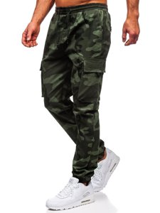 Zelené pánske kapsáčové jogger nohavice Bolf 702